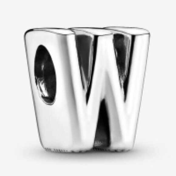 Sterling Silver Letter W Charm - Picture 2 of 10